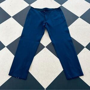 Men’s PRADA Navy Blue Technostretch Back Zipper Cropped Pants size 50/34